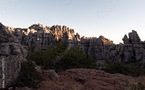 El Torcal  Antequera  unesco world heritage and nature reserve rock formation  Andalusia  Spain