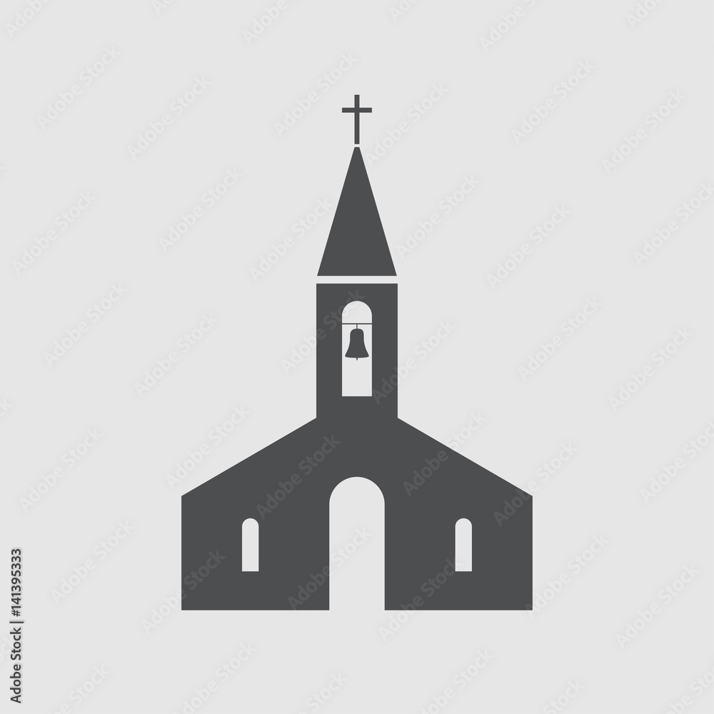 Church Icon Vector. Religion building symbol