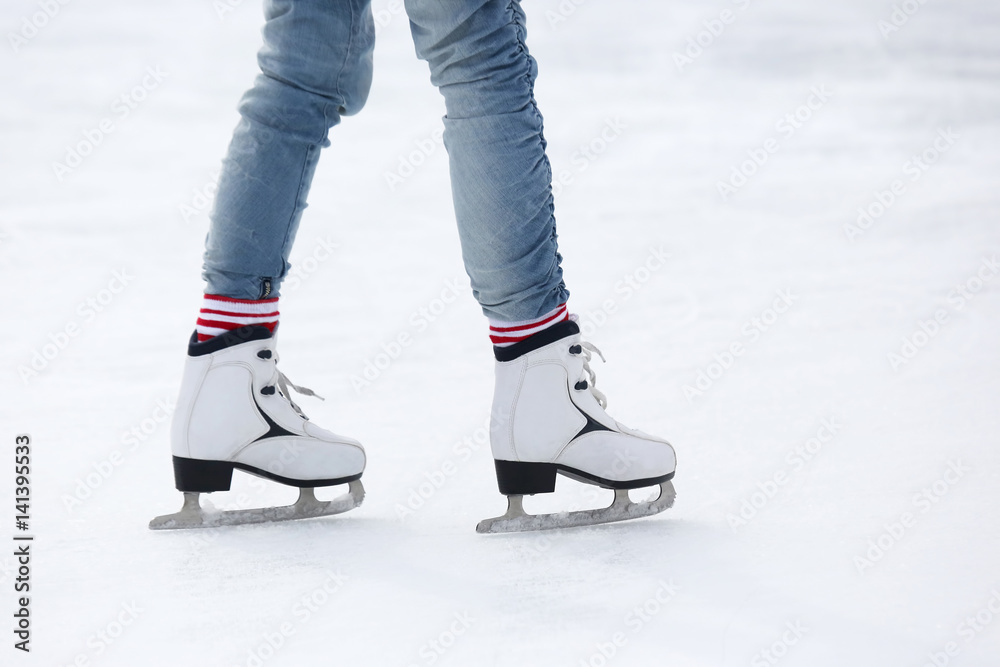 feet skating on the ice rink feet skating on the ice rink