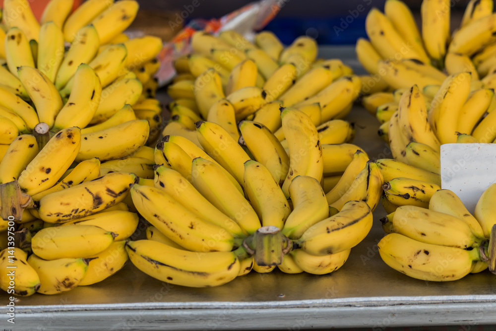 Bananas sold in local markets. thailand