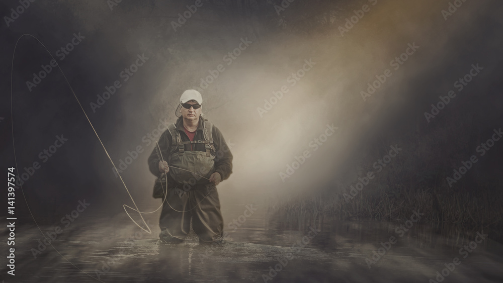 Fisherman. Fly fishing. Fisherman. Fly fishing.