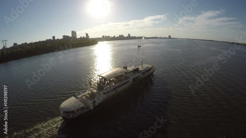 Wallpaper Mural Flight over the ship which goes along the Dnieper river Torontodigital.ca