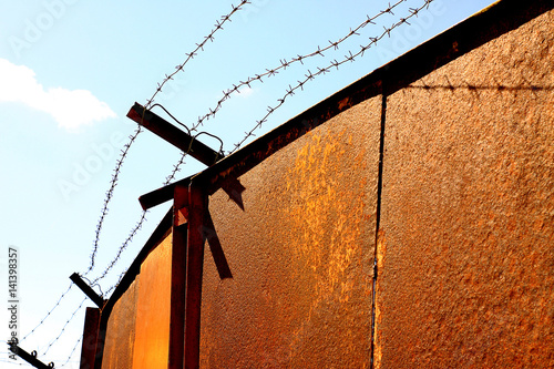 Iron gates in prison photo