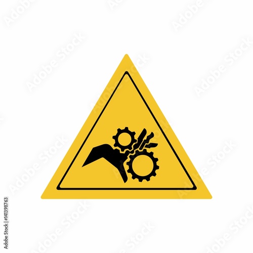 Crushing of hands sign vector design isolated on white background