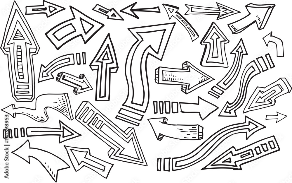 Arrow Doodle Vector Illustration Set