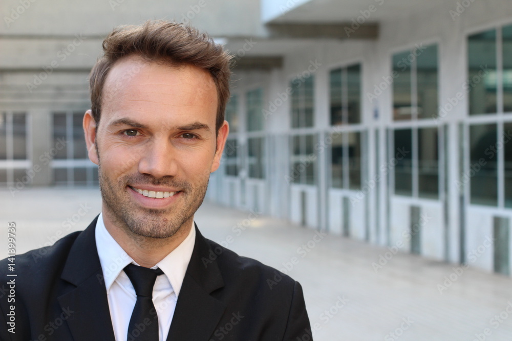 Businessman with straight white perfect teeth Businessman with straight white perfect teeth