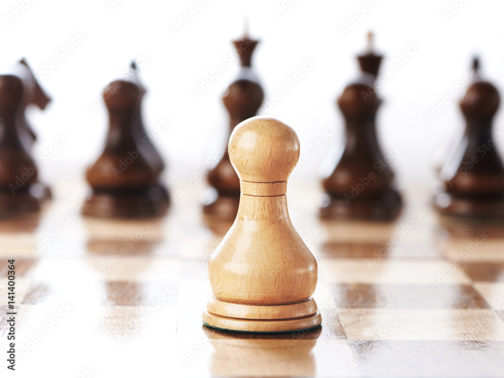 Lonely white pawn in front of enemy Lonely white pawn in front of enemy