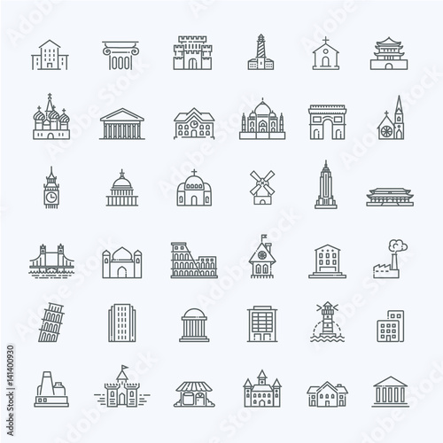 Building Icons set, Government. Landmarks