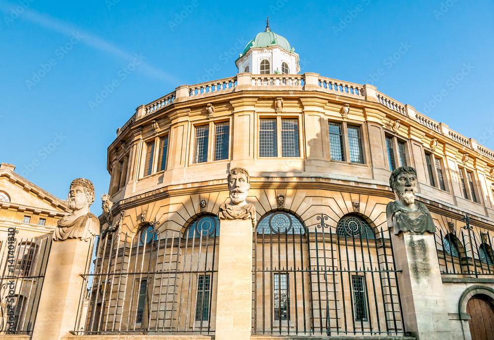 The Sheldonian Theatre situated in Oxford city centre, is the official ceremonial hall of the University of Oxford, United Kingdom
