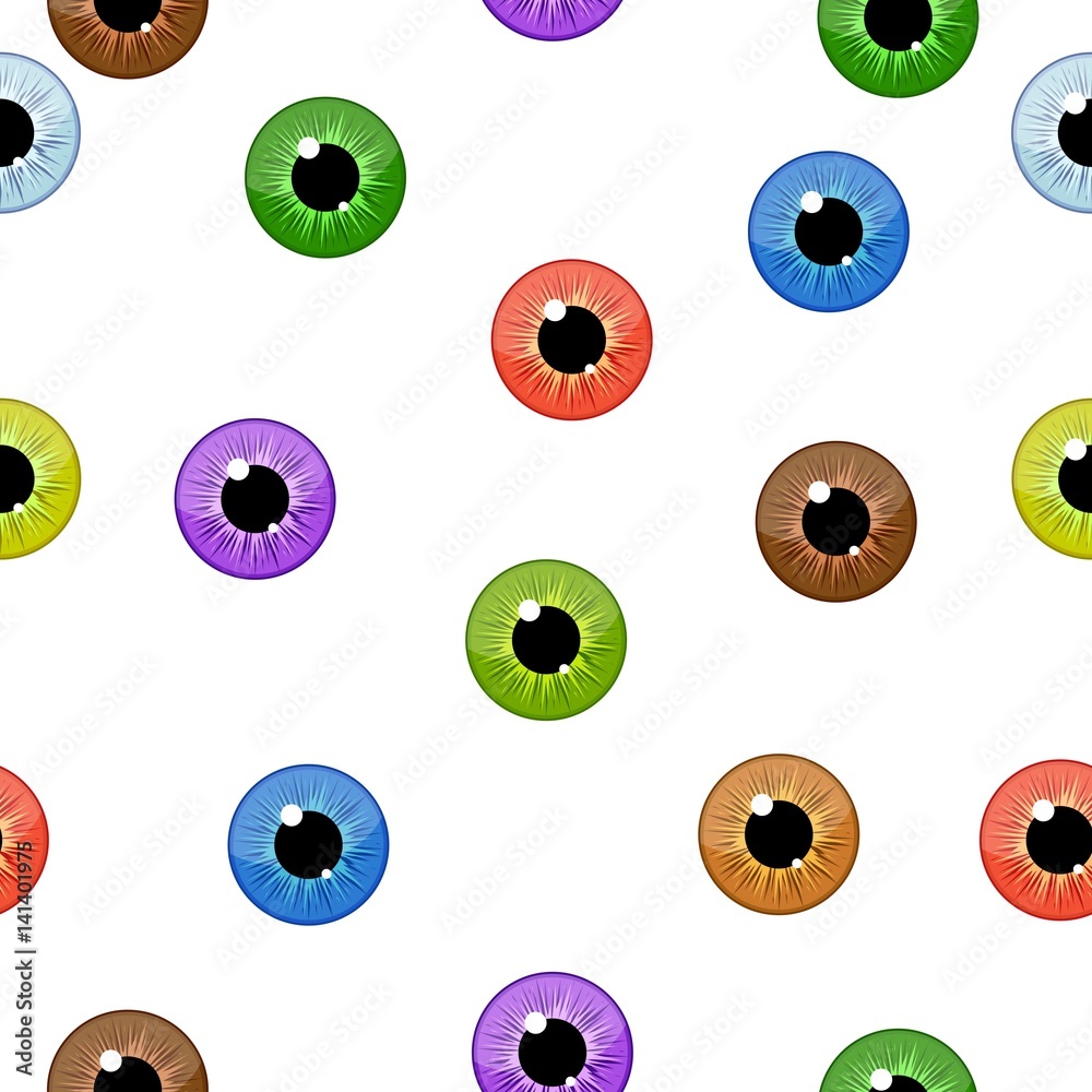 Eyes seamless pattern on white background. Eyeballs iris concept vector illustration. Eyes seamless pattern on white background. Eyeballs iris concept vector illustration.