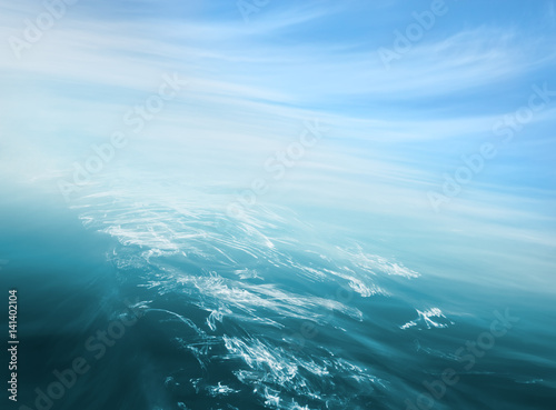 Sea Sky Abstract. An abstraction of ocean and sky with blurred camera motion.