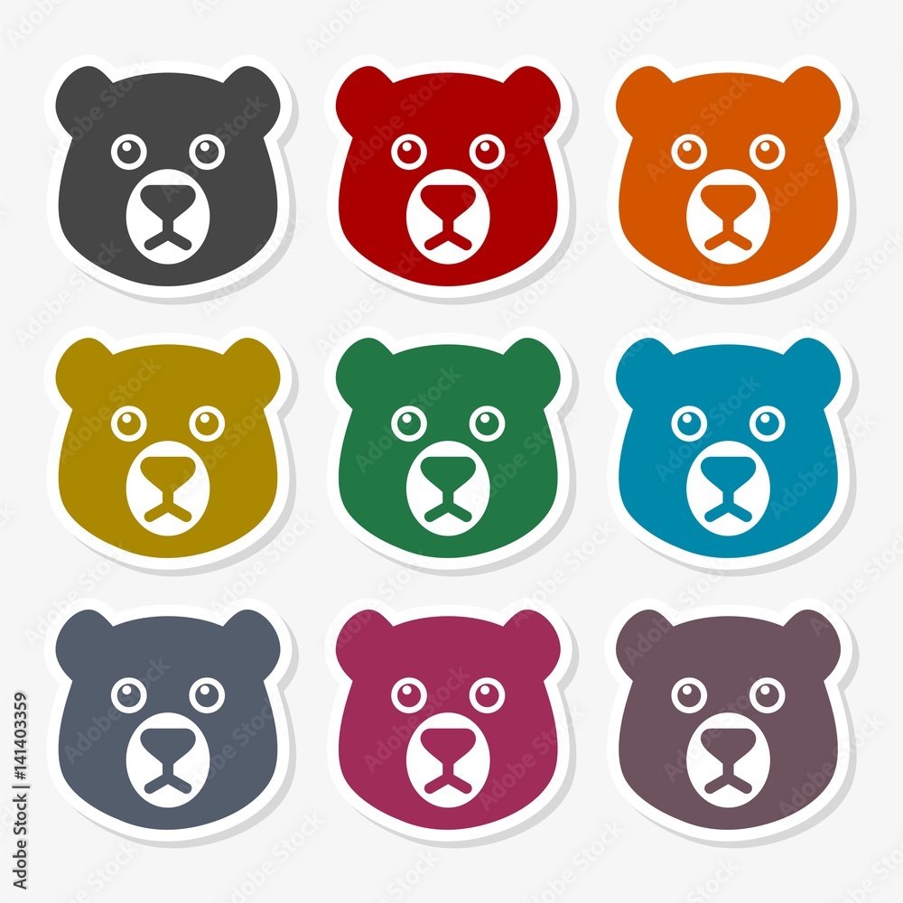 Fototapeta premium Bear head mascot icon - Illustration