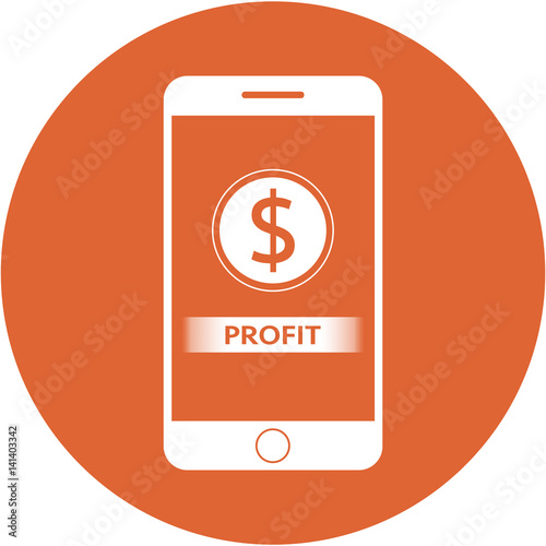 Orange profit and dollars sign design in a flat round button Free Download Orange profit and dollars sign design in a flat round button - GFXLoad