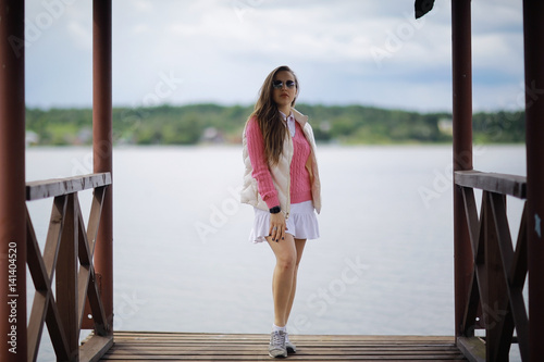 Young adult girl in spring on vacation