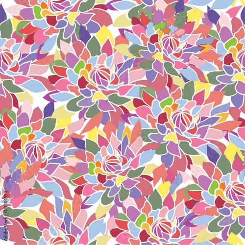 Seamless pattern with dahlia flowers. Flower petals  spring design.
