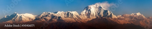 Morning panoramic view of Mount Dhaulagiri from Poon Hill photo
