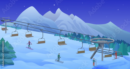 Night Winter Leisure Activity Template