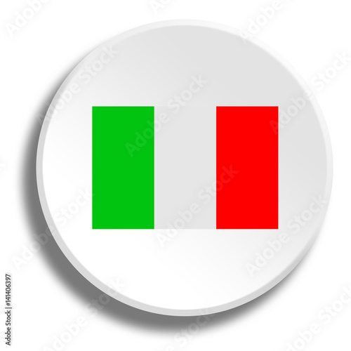 Free Download Italian flag in round white button with shadow - GFXLoad