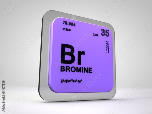 Foto Bromine- Br - chemical element periodic table 3d render