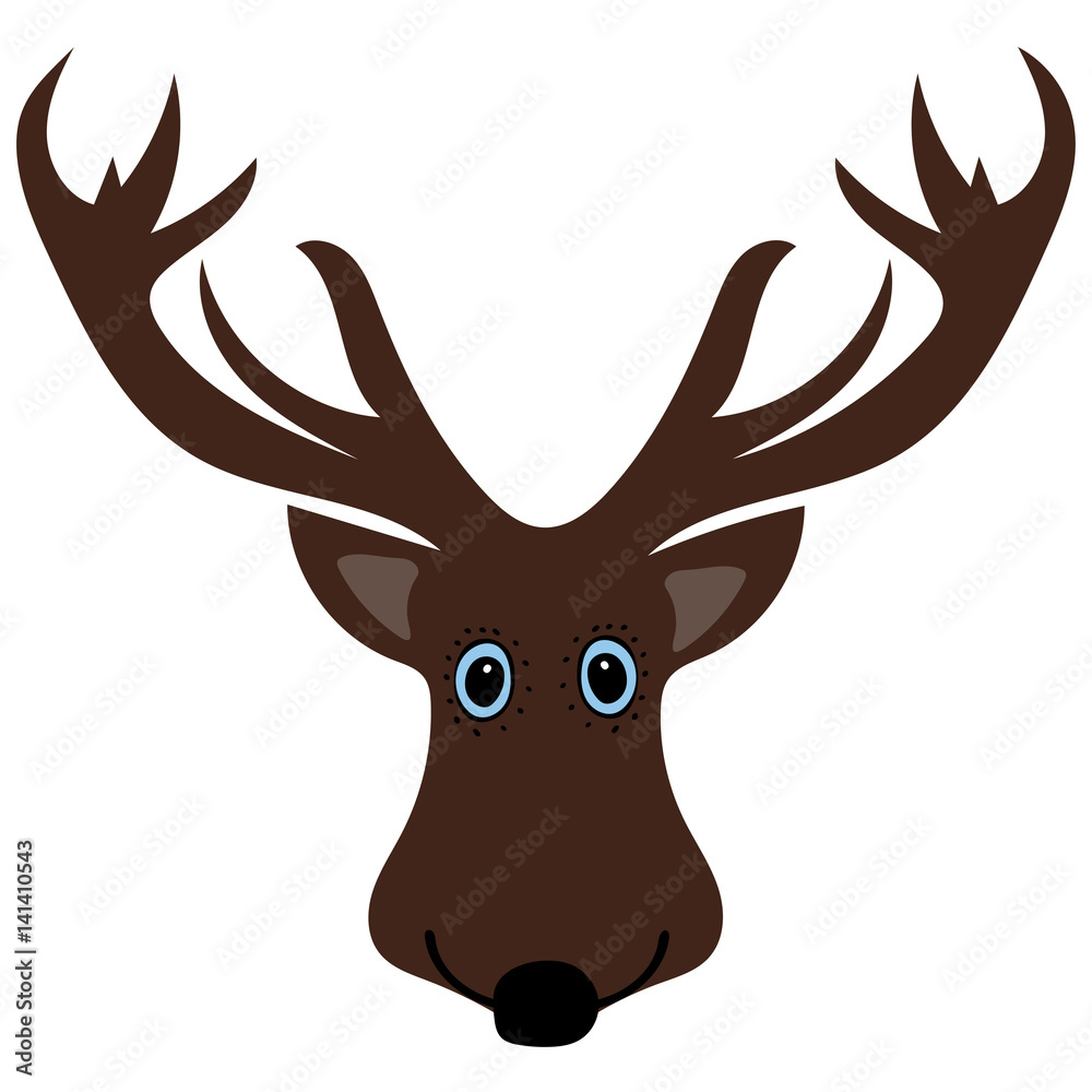 Cute funny deer head cartoon Cute funny deer head cartoon