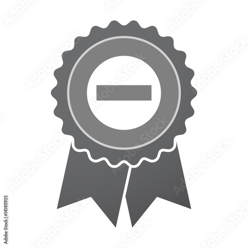 Isolated badge with  a no trespassing signal