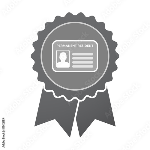 Isolated badge with  a green card