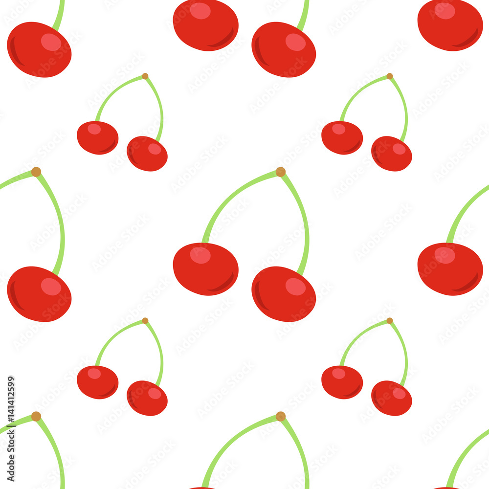 Seamless pattern of cherry blossoms on a white background isolation