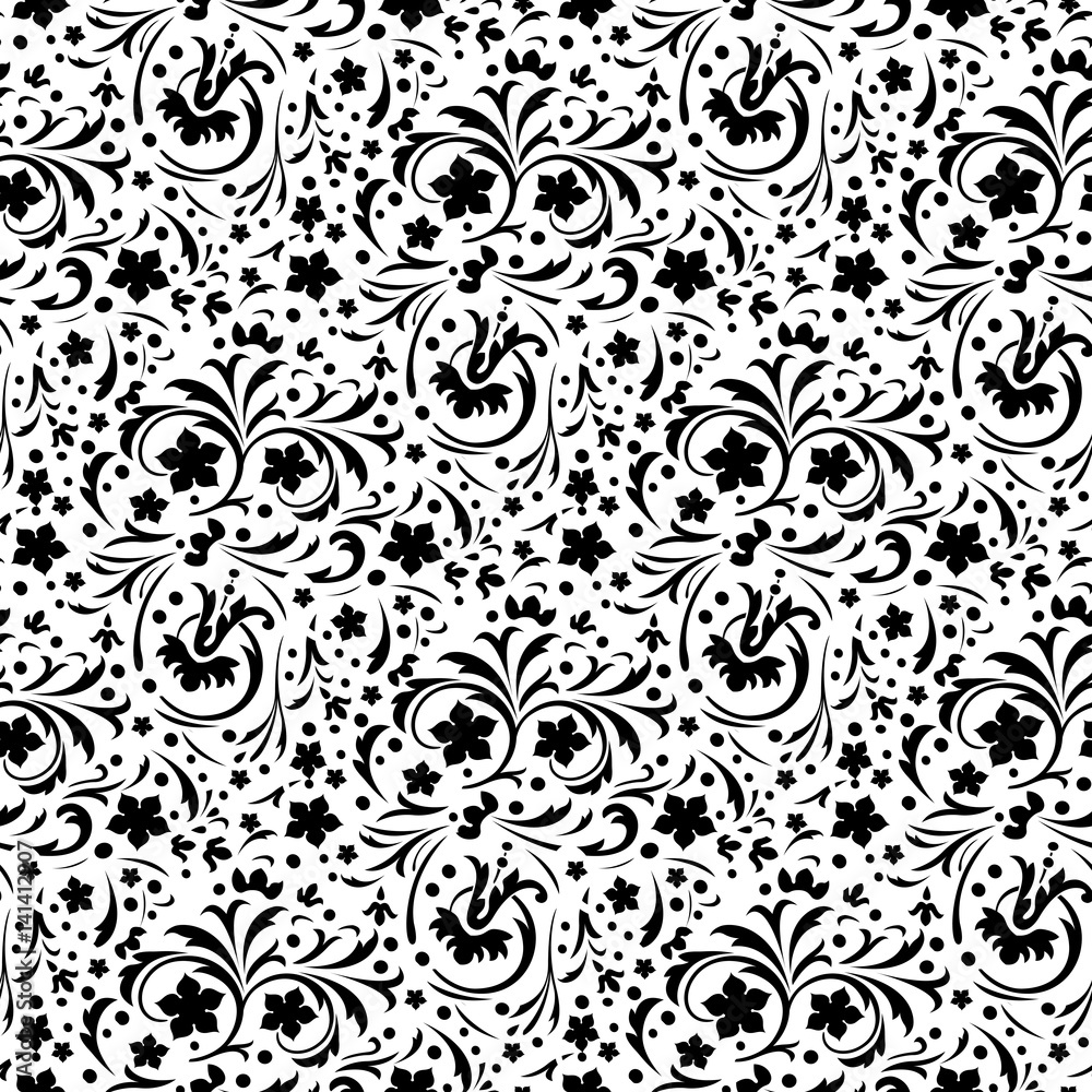 Obraz premium Seamless pattern flowers on a white background isolation