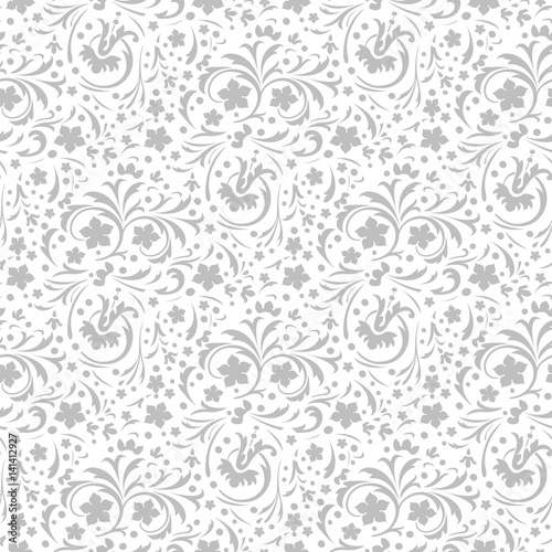 Seamless pattern flowers on a white background isolation