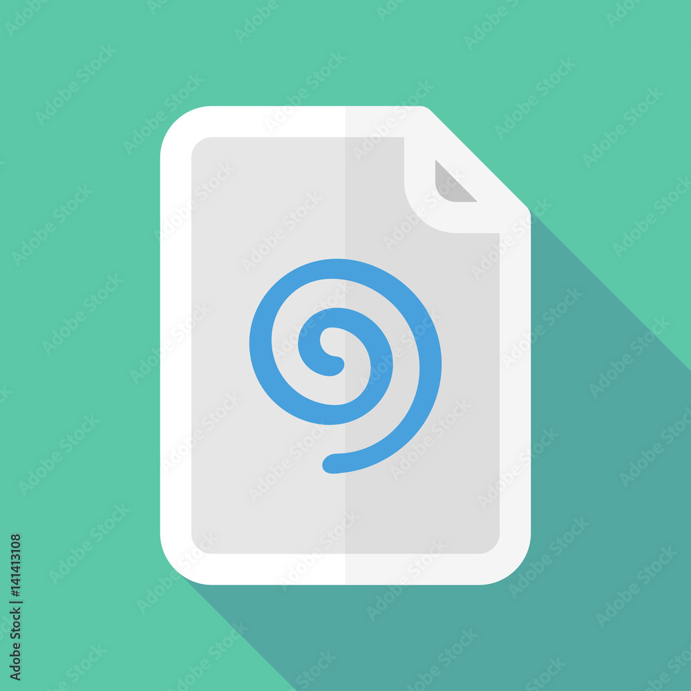 Long shadow document with a spiral Long shadow document with a spiral