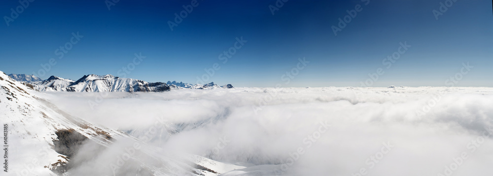 Obraz premium Mountains panorama. Gudauri, Georgia.