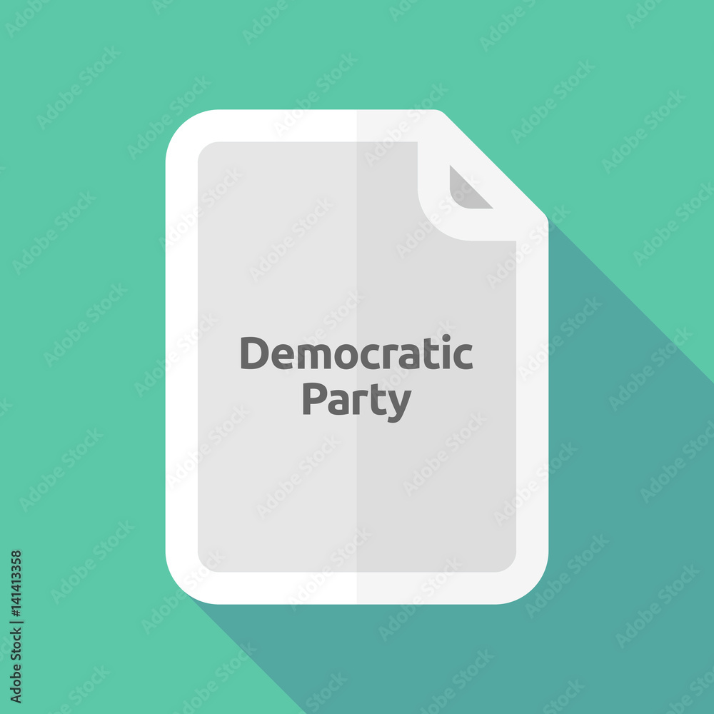 Long shadow document with  the text Democratic  Party