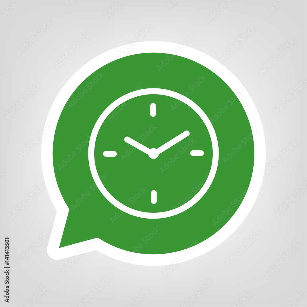 Grüne Sprechblase - Uhr - Timing Grüne Sprechblase - Uhr - Timing