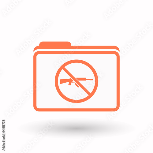 Isolated folder with a rifle in a not allowed signal