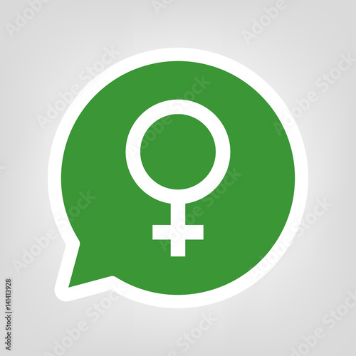 Grüne Sprechblase - Symbol Weiblich - Weiblichkeit - Frau