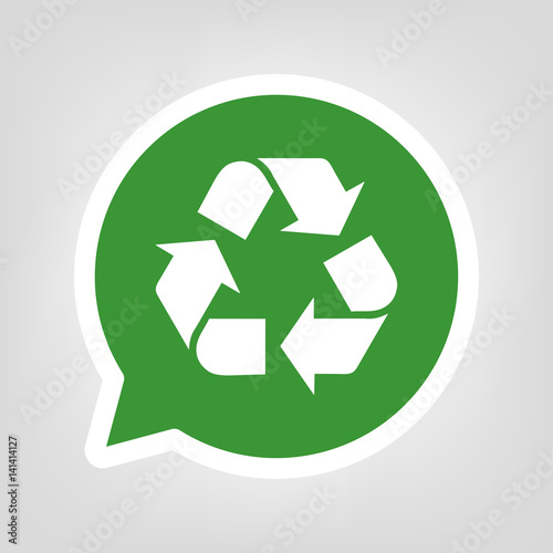 Grüne Sprechblase - Recycling - Wiederverwendung