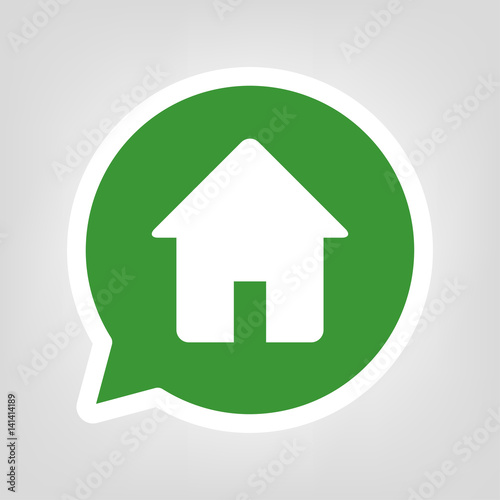 Grüne Sprechblase - Haus - Wohnhaus