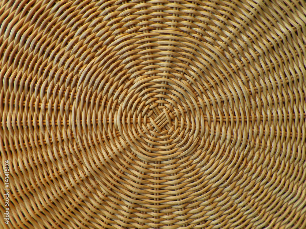 Fototapeta premium Top View of the Beautiful Pattern and Texture of Natural Light Brown Rattan Furniture
