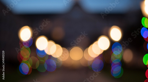 Blurred lights on a pathway 