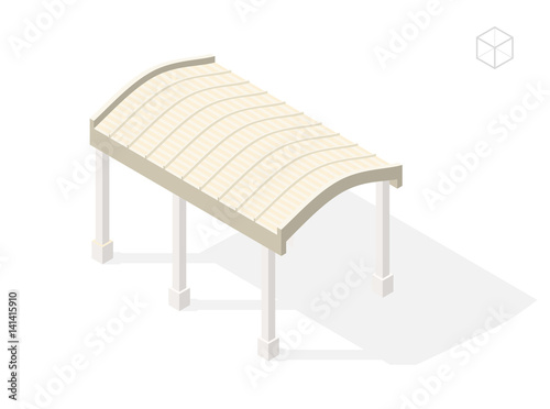 Isometric High Quality City Element with 45 Degrees Shadows on White Background . Train
