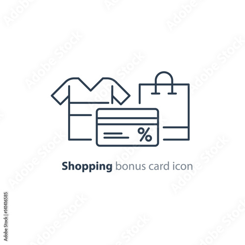 Shopping special offer, bonus card loyalty program concept