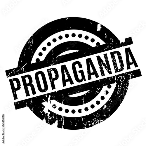 Propaganda rubber stamp. Grunge design with dust scratches. Effects can be easily removed for a clean, crisp look. Color is easily changed.