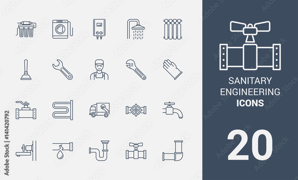 Fototapeta premium icon sanitary engineering
