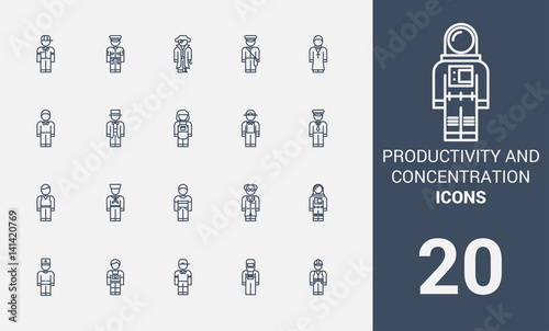 Set of icons of professions.