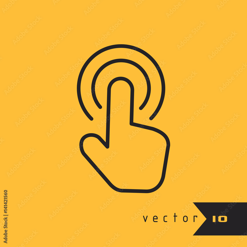 Touch screen line icon on yellow background Touch screen line icon on yellow background