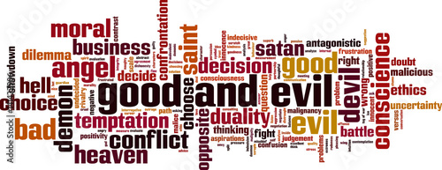Good and evil word cloud