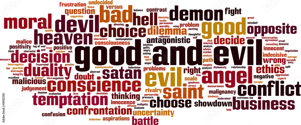 Good and evil word cloud