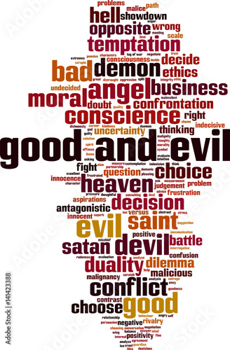 Good and evil word cloud