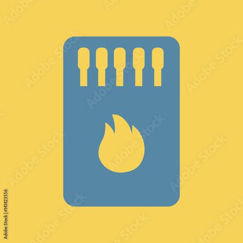 flat icon Matchbox and matches