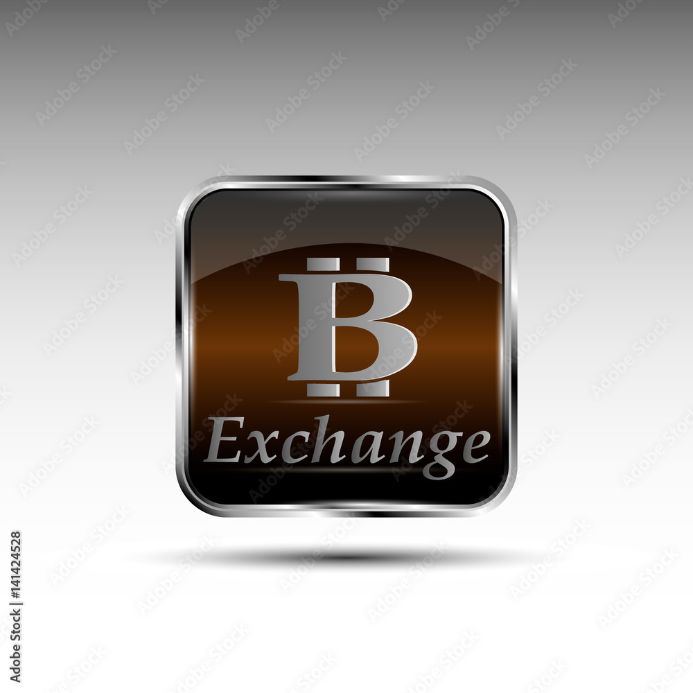 The vector button with bitcoin symbol The vector button with bitcoin symbol